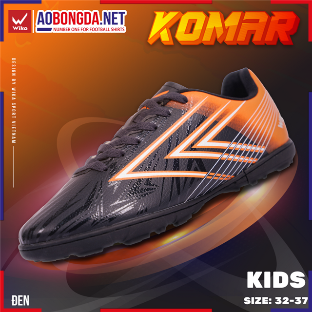 Giày Bóng Đá Trẻ Em Wika Komar Đen