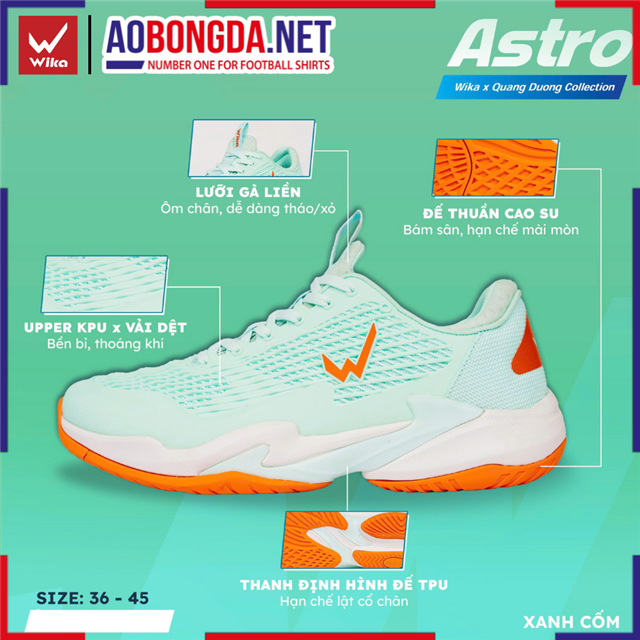 Giày Thể Thao Wika Astro Xanh Cốm