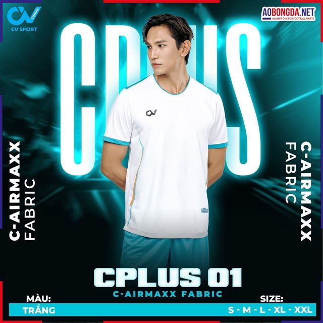 Áo Bóng Đá Không Logo C_Plus 01 Trắng