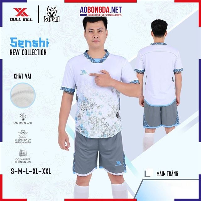 Áo Bóng Đá Không Logo Dullkill Senshi Trắng
