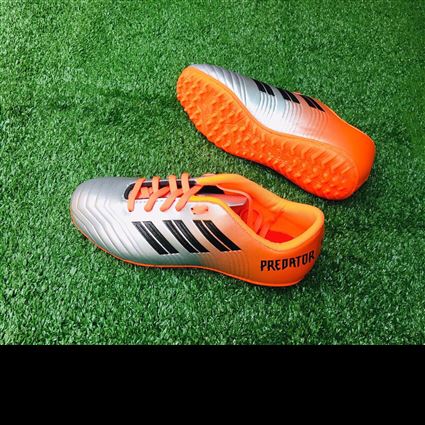 Giầy Bóng Đá Trẻ Em Predator bạc gót cam