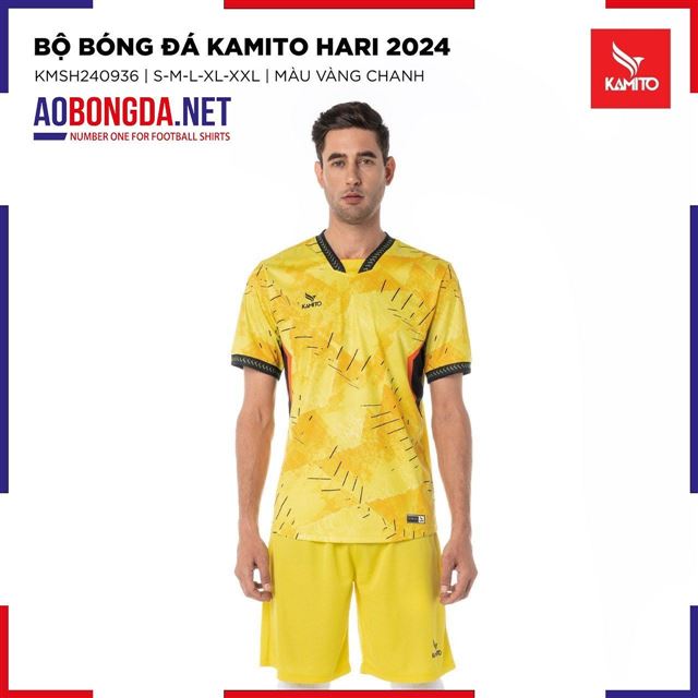 Áo Bóng Đá không Logo Kamito Hari Vàng Chanh