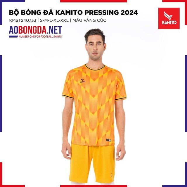 Áo Bóng Đá không Logo Kamito Pressing Vàng Cúc