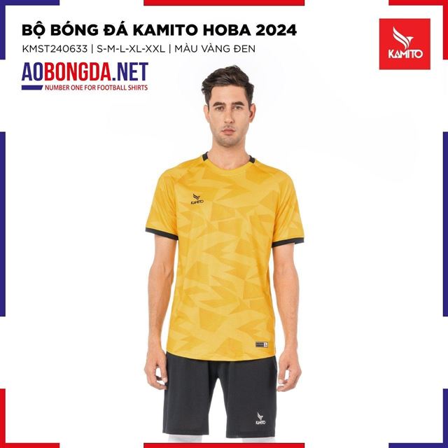 Áo Bóng Đá không Logo Kamito Hoba Vàng Đen