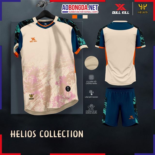 Áo Bóng Đá Không Logo Dullkill Helios Vàng Nhạt