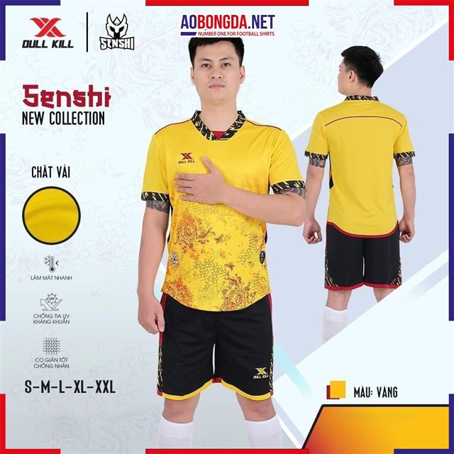 Áo Bóng Đá Không Logo Dullkill Senshi Vàng