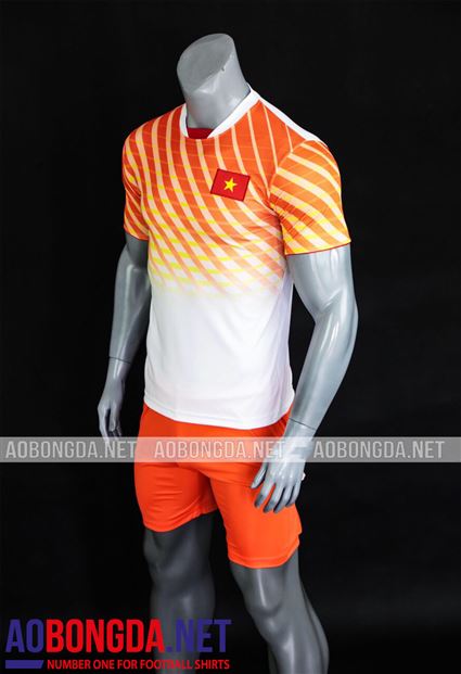 Áo Bóng Đá Đội Tuyển Việt Nam Tập Seagame 30 trắng cam