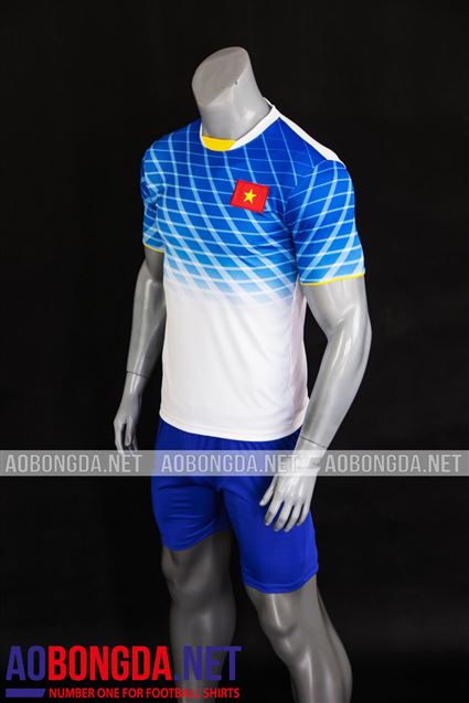 Áo Bóng Đá Đội Tuyển Việt Nam Tập Seagame 30 trắng xanh dương
