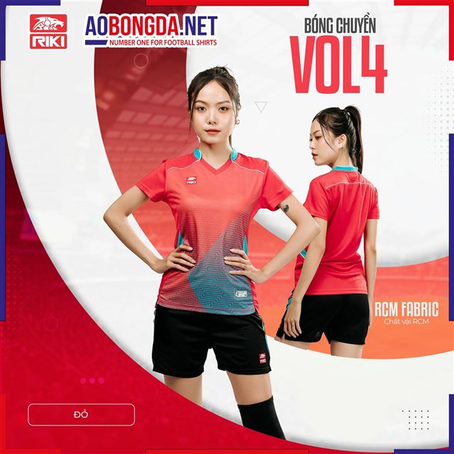 Áo Bóng Chuyền Riki Vol4 Đỏ Nữ
