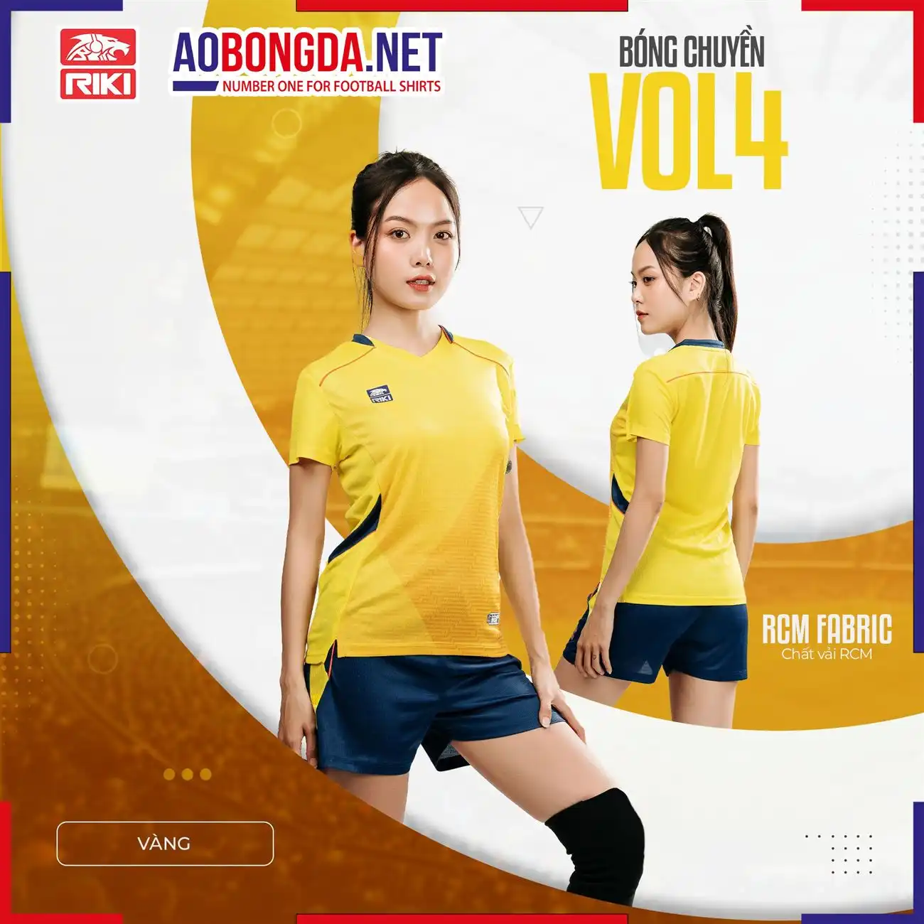 Áo Bóng Chuyền Riki Vol4 Vàng Nữ