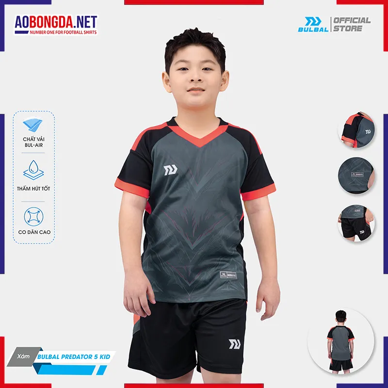  Áo Không Logo Bulbal Predator 5 Trẻ Em Xám