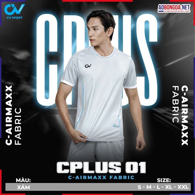 Áo Bóng Đá Không Logo C_Plus 01 Xám Lợt