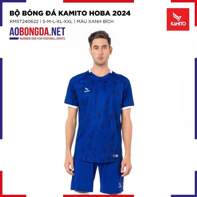 Áo Bóng Đá không Logo Kamito Hoba Xanh Bích