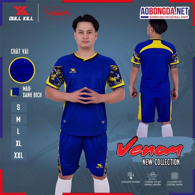 Áo Bóng Đá không Logo Dullkill Venom Xanh Bích