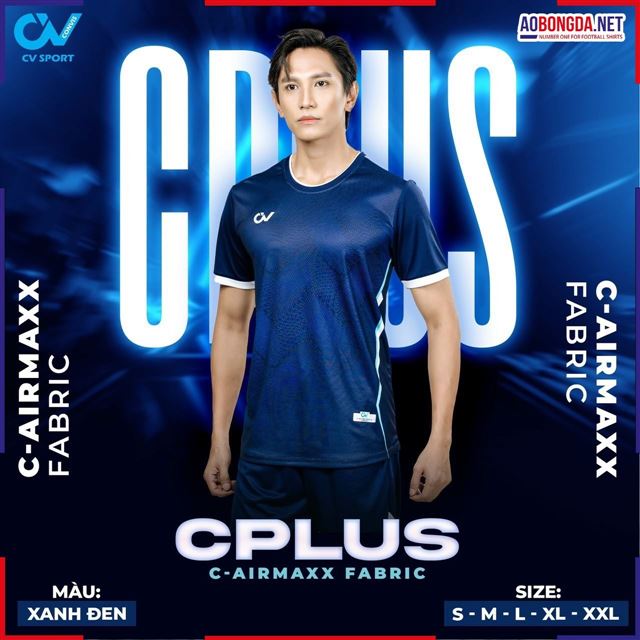 Áo Bóng Đá Không Logo C_Plus 01 Xanh Đen