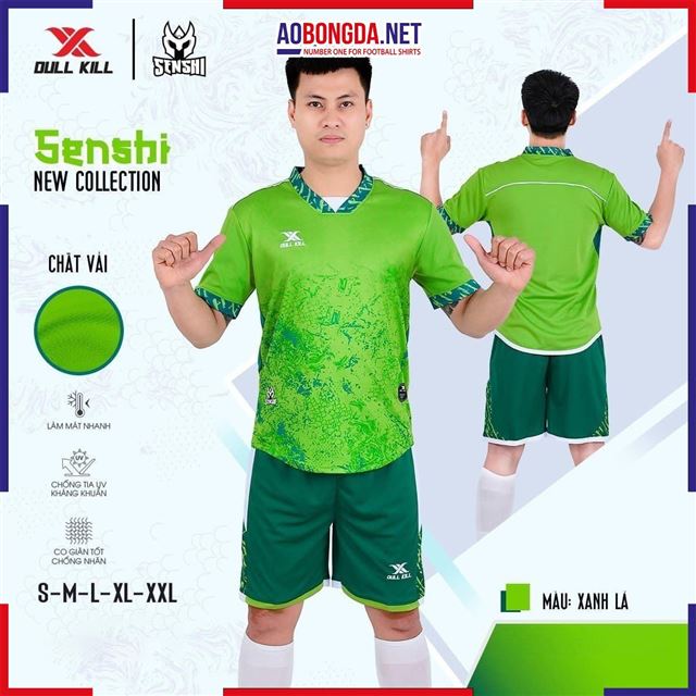 Áo Bóng Đá Không Logo Dullkill Senshi Xanh Lá