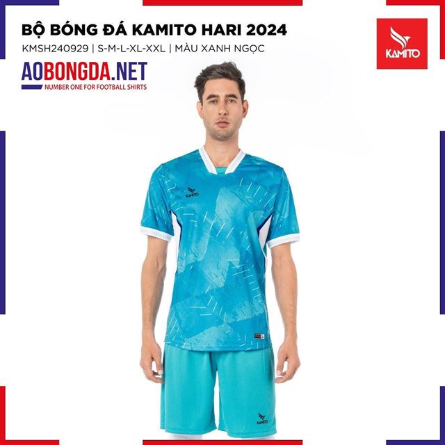 Áo Bóng Đá không Logo Kamito Hari Xanh Ngọc