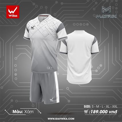 Áo Bóng Đá Không Logo Wika Matrix Xám