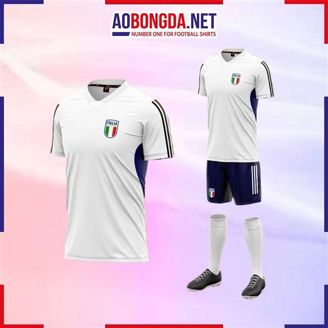 Áo Bóng Đá Đội Tuyển Ý Trắng Quần Tím Than Euro 2024-2025