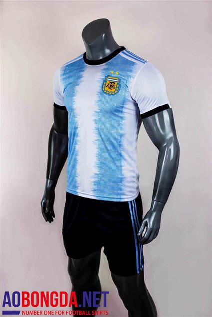 Áo Bóng Đá Đội Tuyển Argentina trắng sọc xanh 2019 - 2020