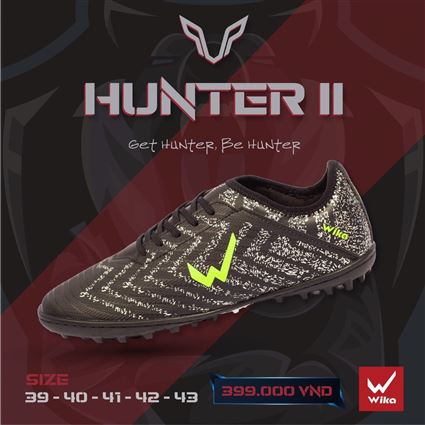 Giày Bóng Đá Wika Hunter II Đen