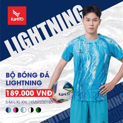 Áo Bóng Đá không Logo Kamito Lightning Xanh Ngọc