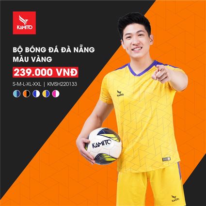 Áo Bóng Đá không Logo Kamito Đà Nẵng Vàng