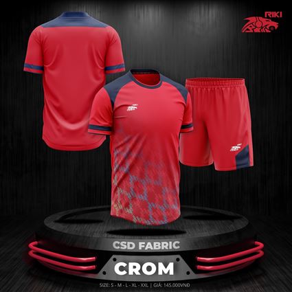 Áo Bóng Đá không Logo Riki Crom Đỏ