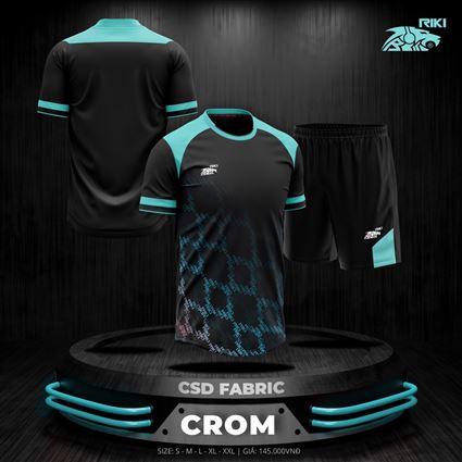 Áo Bóng Đá không Logo Riki Crom Đen