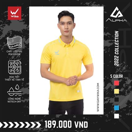 Áo Polo Wika Alpha Màu Vàng