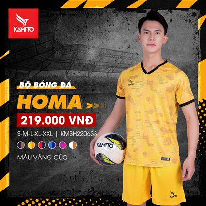 Áo Bóng Đá không Logo Kamito Homa Vàng
