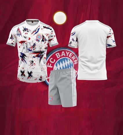 Áo Bóng Đá Bayern Munich Trắng Tập Sân Khách Mùa Giải 2022-2023