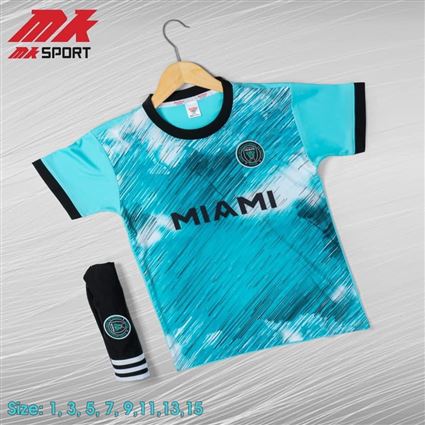 Bộ Quần Áo bóng đá trẻ em clb Miami Xanh sân khách 2022-2023