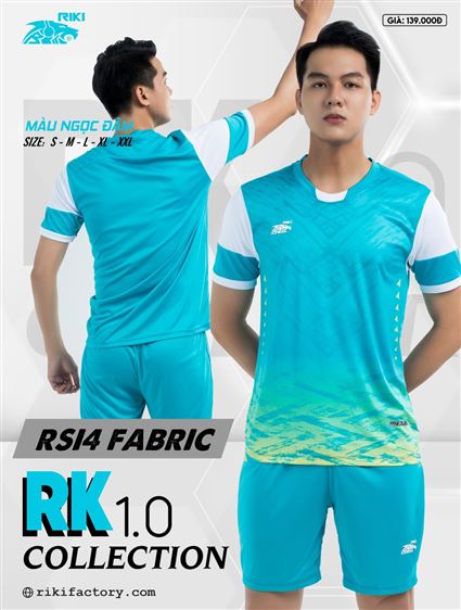 Áo Bóng Đá không Logo Riki Fabric Ngọc Đậm