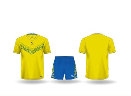 Áo Bóng Đá không Logo Kamito Woncup Vàng - Xanh Bích