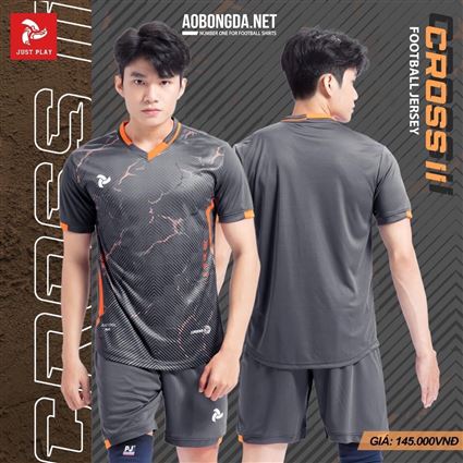 Áo Không logo Justplay Cross II Xám Đen
