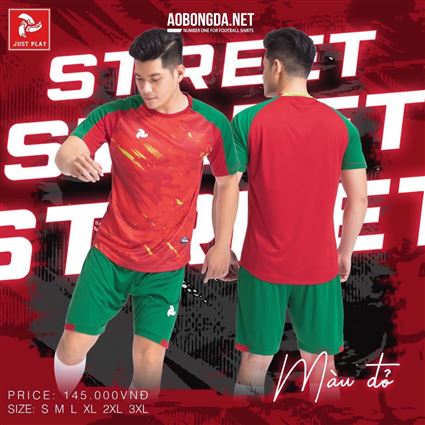 Áo Không logo Justplay Street Đỏ