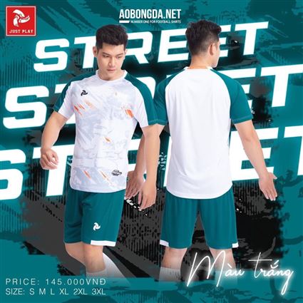 Áo Không logo Justplay Street Trắng