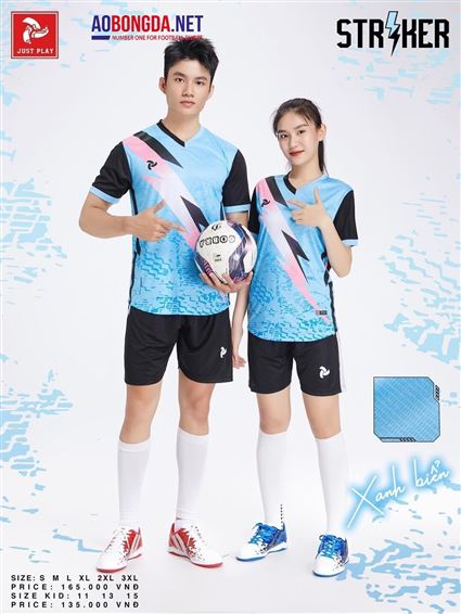 Áo Không logo Justplay Striker Xanh Biển