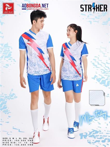 Áo Không logo Justplay Striker Trắng