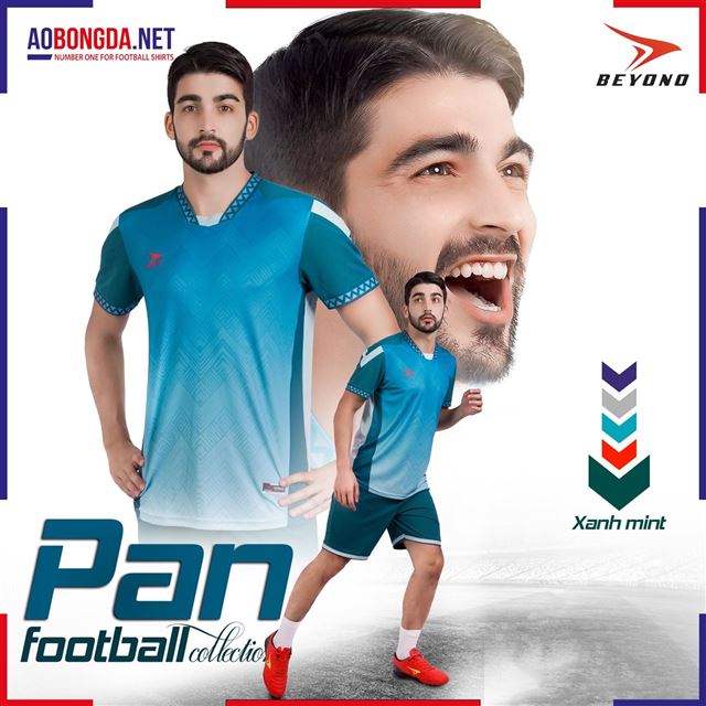 Áo Bóng Đá Không Logo Beyono Pan Xanh Mint
