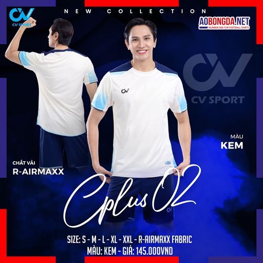 Áo Bóng Đá Không Logo CV C Plus 02 Kem