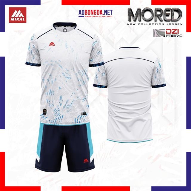 Áo Bóng Đá Không Logo Mikal Mored Trắng Biển