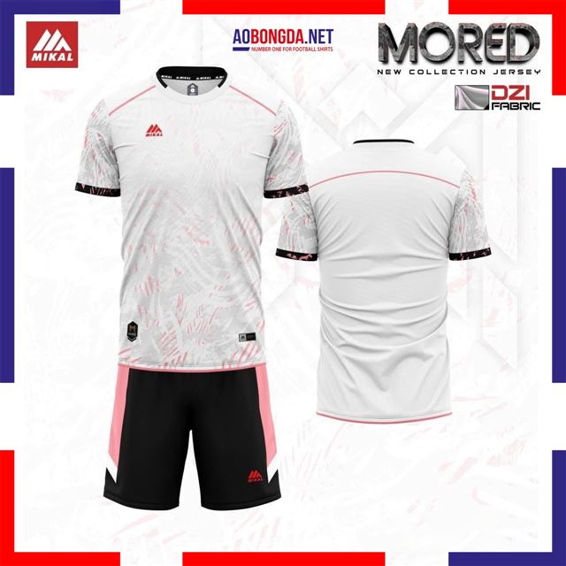 Áo Bóng Đá Không Logo Mikal Mored Trắng Hồng