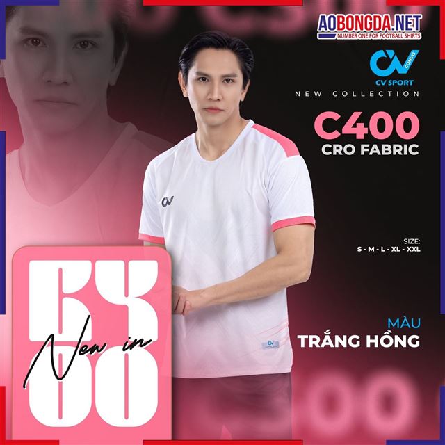 Áo Bóng Đá Không Logo CV C400 Màu Trắng
