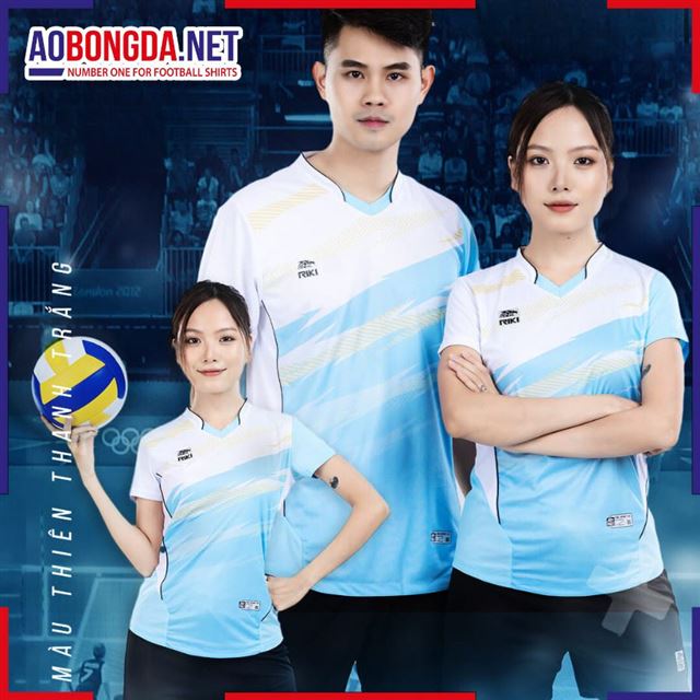 Áo Bóng Chuyền Riki Vol Venus Thiên Thanh Trắng