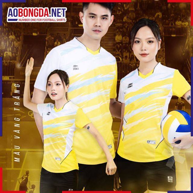 Áo Bóng Chuyền Riki Vol Venus Vàng Trắng
