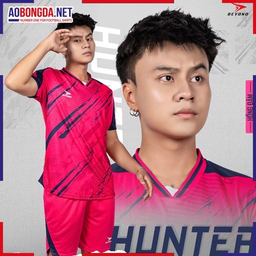 Áo Bóng Đá Không Logo Beyono Hunter Hồng Đậm