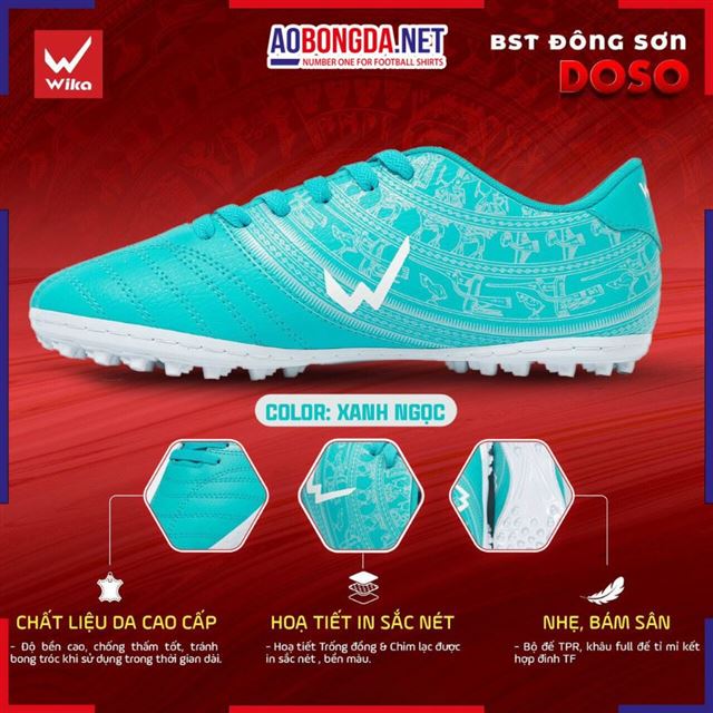 Giày Bóng Đá Wika Doso Xanh Ngọc