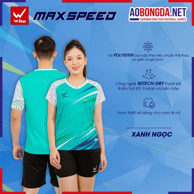 Áo Cầu Lông Wika MaxSpeed Nam Xanh Ngọc